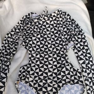 Vanilla/Beach Long Sleeve Swim Suit